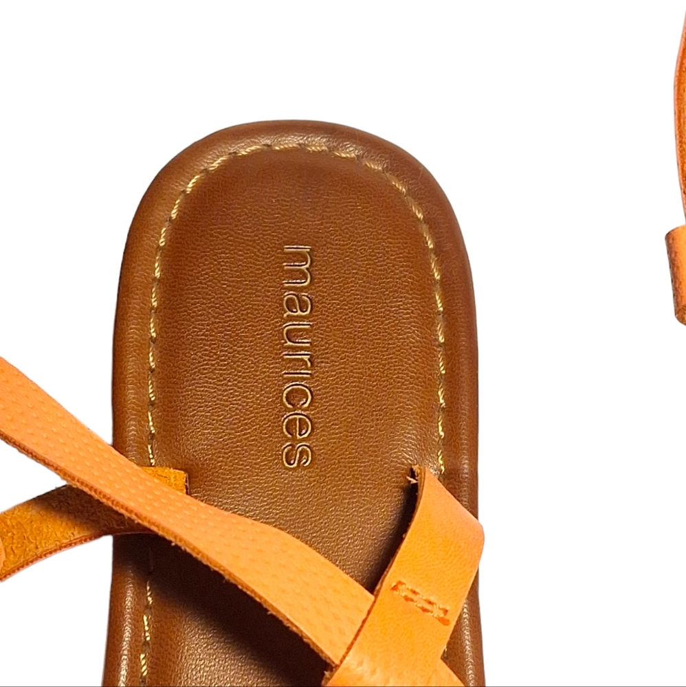 MAURICES strappy sandals EUC women's size 8 Orange and brown - Picture 8 of 8
